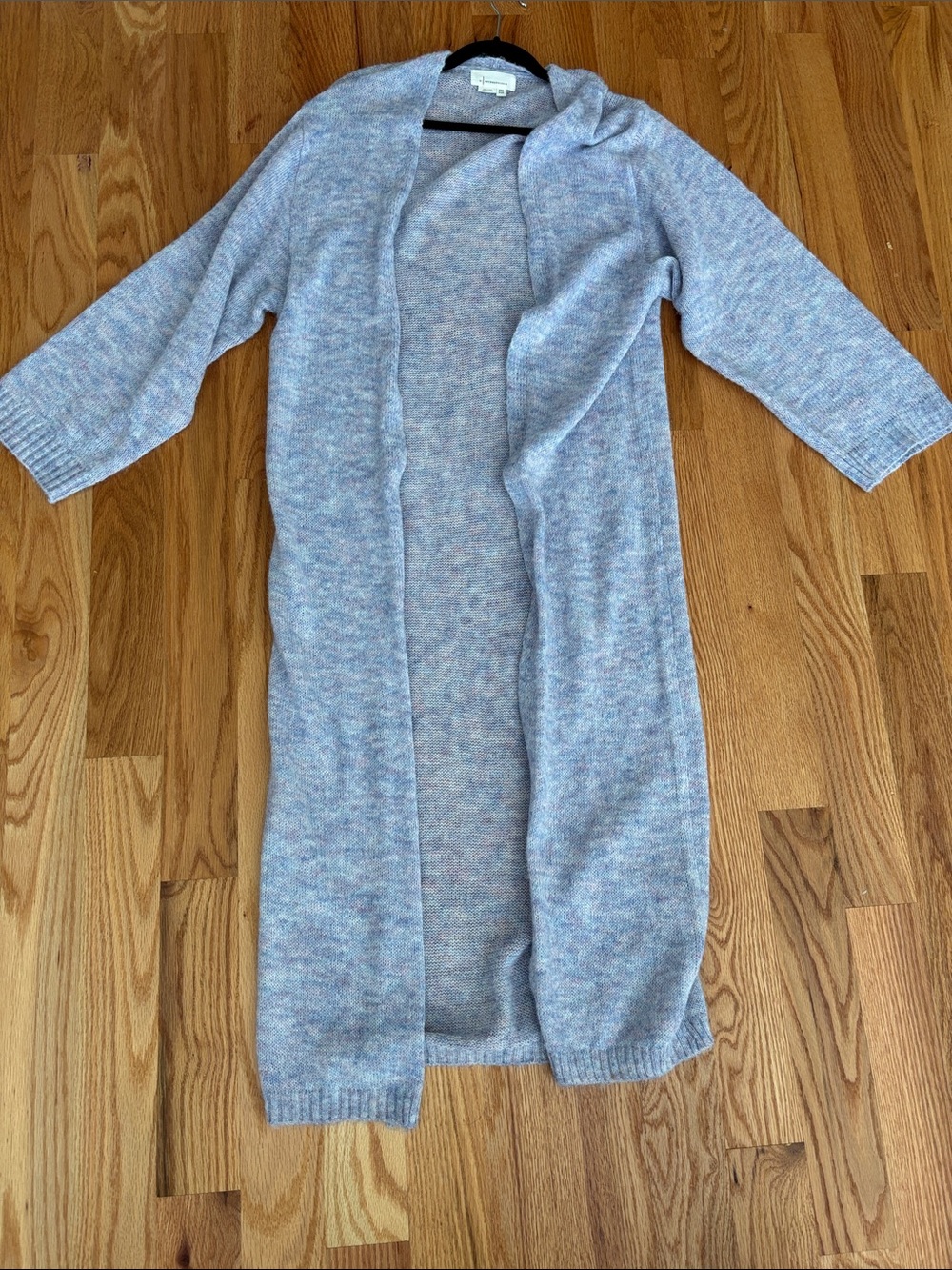 Long Open-Front Cardigan Duster - Lavender Knit